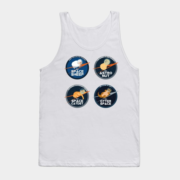 Astronomy Puns | Gift Ideas | Funny Space Mission Patch Tank Top by Fluffy-Vectors